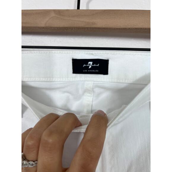7 For All Mankind White Ankle Skinny Jeans NWT Size 32 - Picture 3 of 9